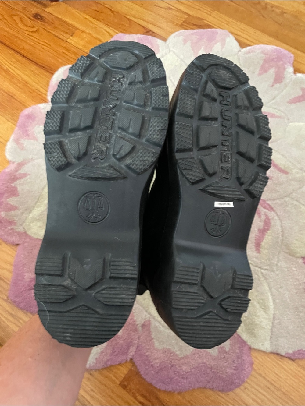 Hunter Black Zip-Front Platform Chelsea Rain Boots - Picture 9 of 10